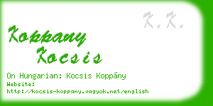 koppany kocsis business card